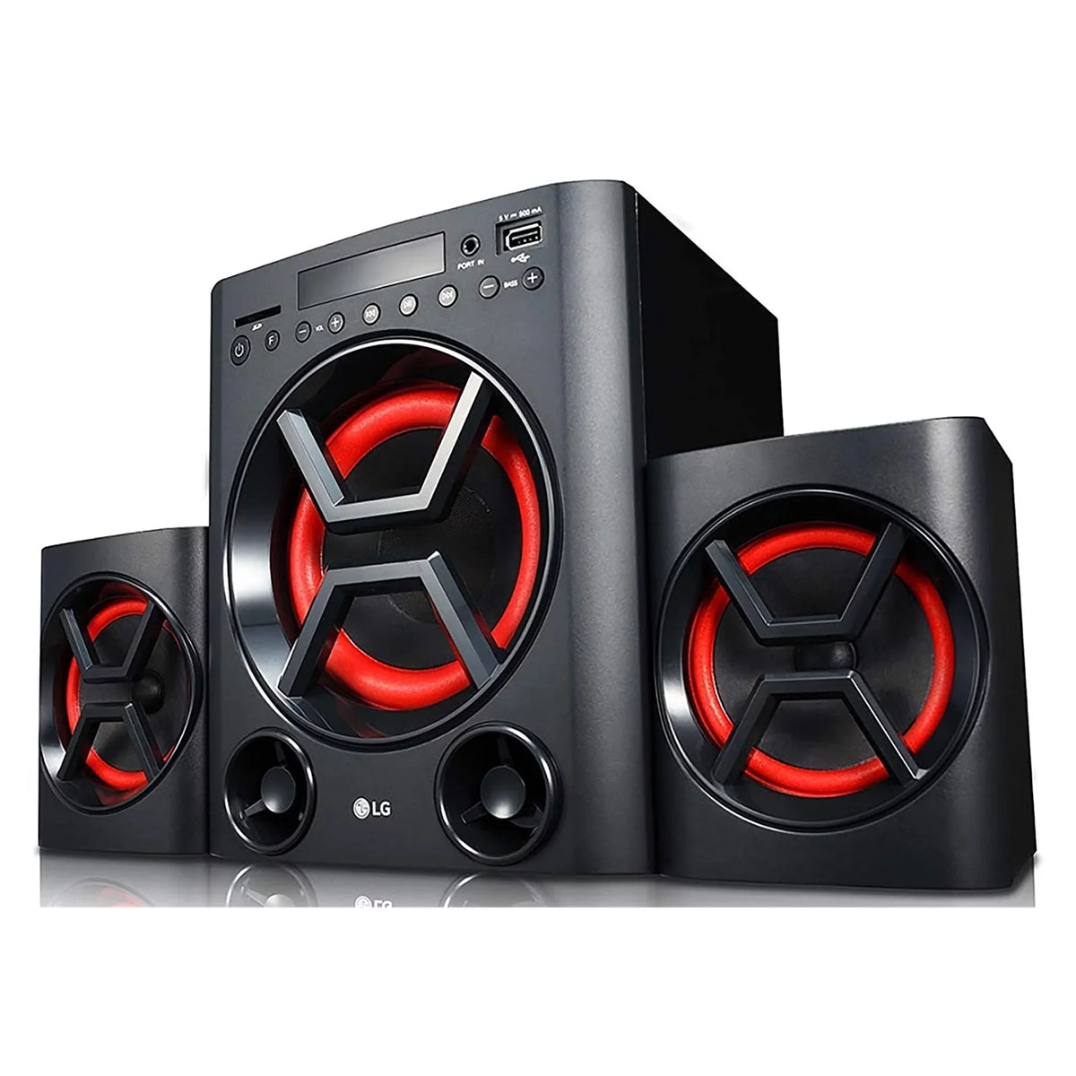 (Used - LK72B Bluetooth Channel Good) 40W 2.1 Home LG XBOOM Black/Red System, Theatre