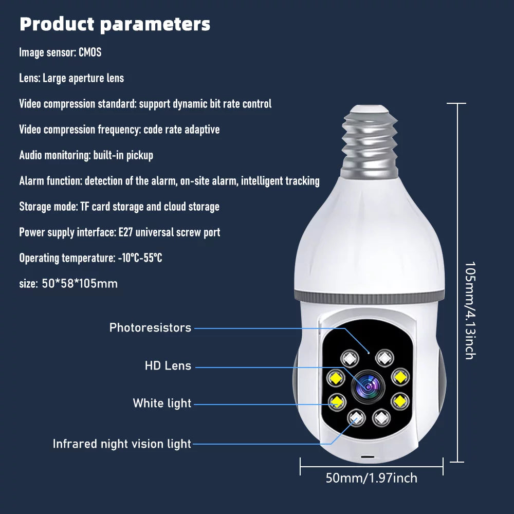 Detection, Camera, Home Motion Bulb with Vision Kepeak WiFi Clear Cameras Security