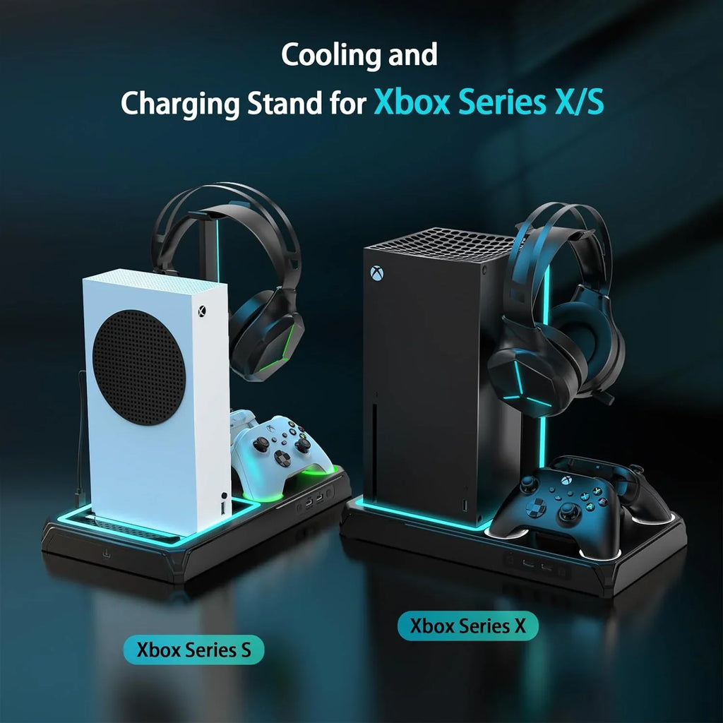 Packs for Stand Dock Vertical Headphone & with Station Series 12 Cooling with X/S, Organizer, Games Cooling Fan Battery 2 Charger Charging X Holder mAh Station 1400 with Controller Dual Storage Xbox