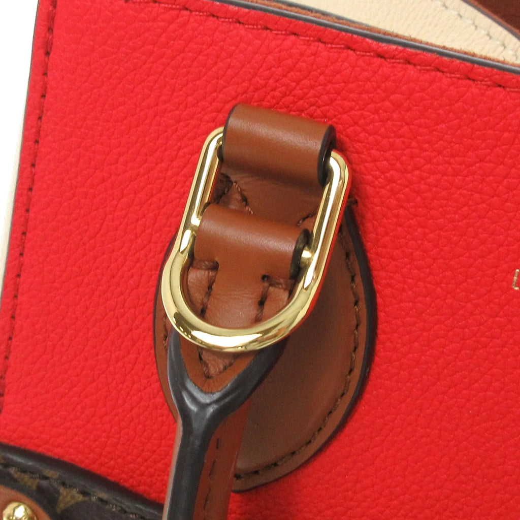 Fold PM (Good) Satchel Authenticated Canvas Louis Pre-Owned Brown Tote Vuitton Unisex Monogram