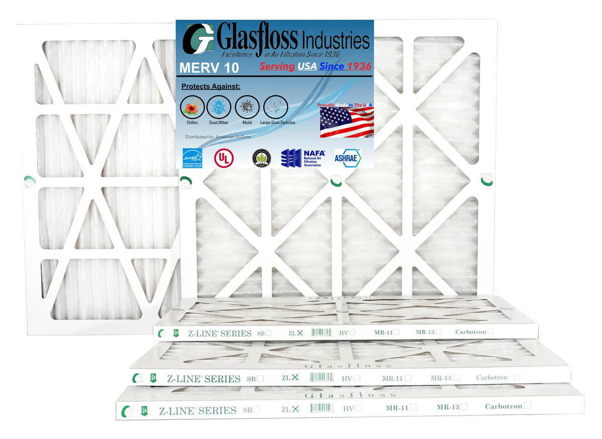 Air 7/8 Made 10 - - 17.5 Filter Size: 35.5 MERV - 18x36x1 Qty:4 inch) Furnace (Actual x in - Glasfloss USA x