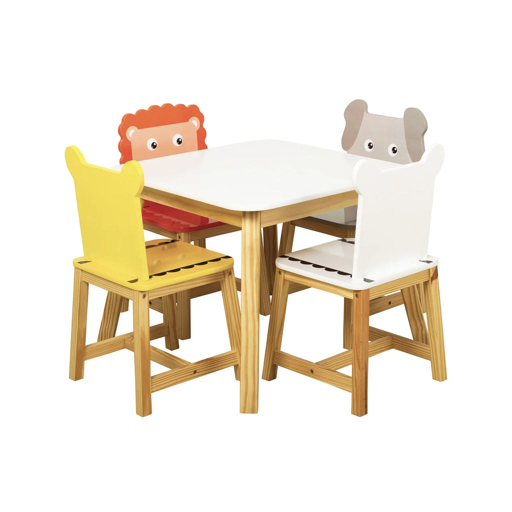 5 Drawing Kids Animals for Wood Table Chair Learning Piece Toddler 4 Crafts White Cartoon Set and Table Playing with Chairs Kids Set Table