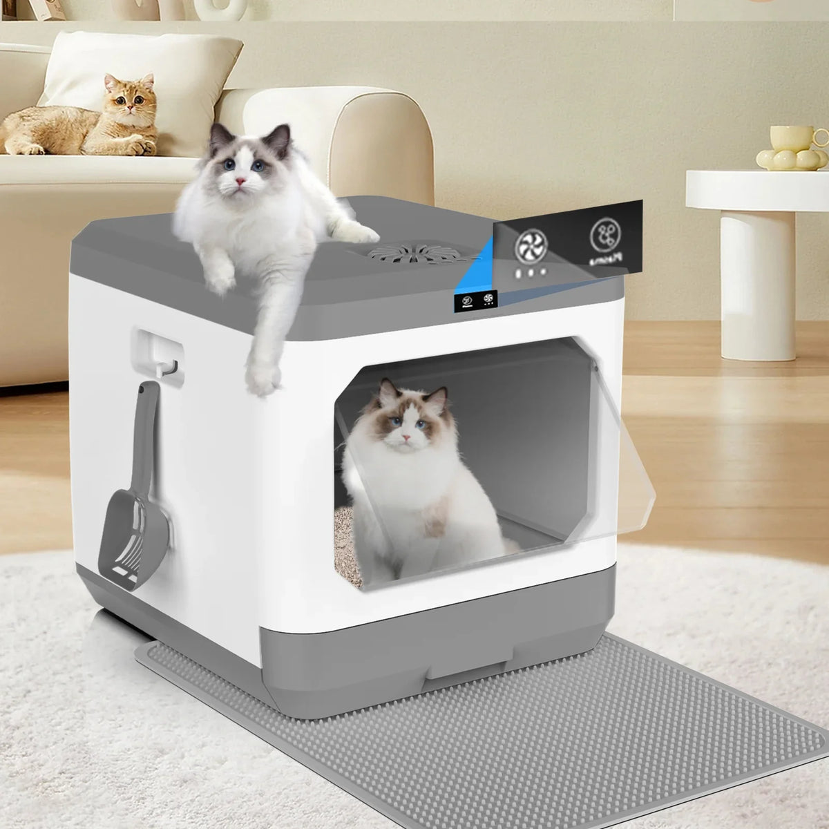 Enclosed Enclosure Litter Removal, Cat Drawer Box, Pan Type Scoop, Litter Easy Large Litter Pottywith Box Odor Cleaning Cat Furniture, And Scoop. Litter Cat Cat Arcwares