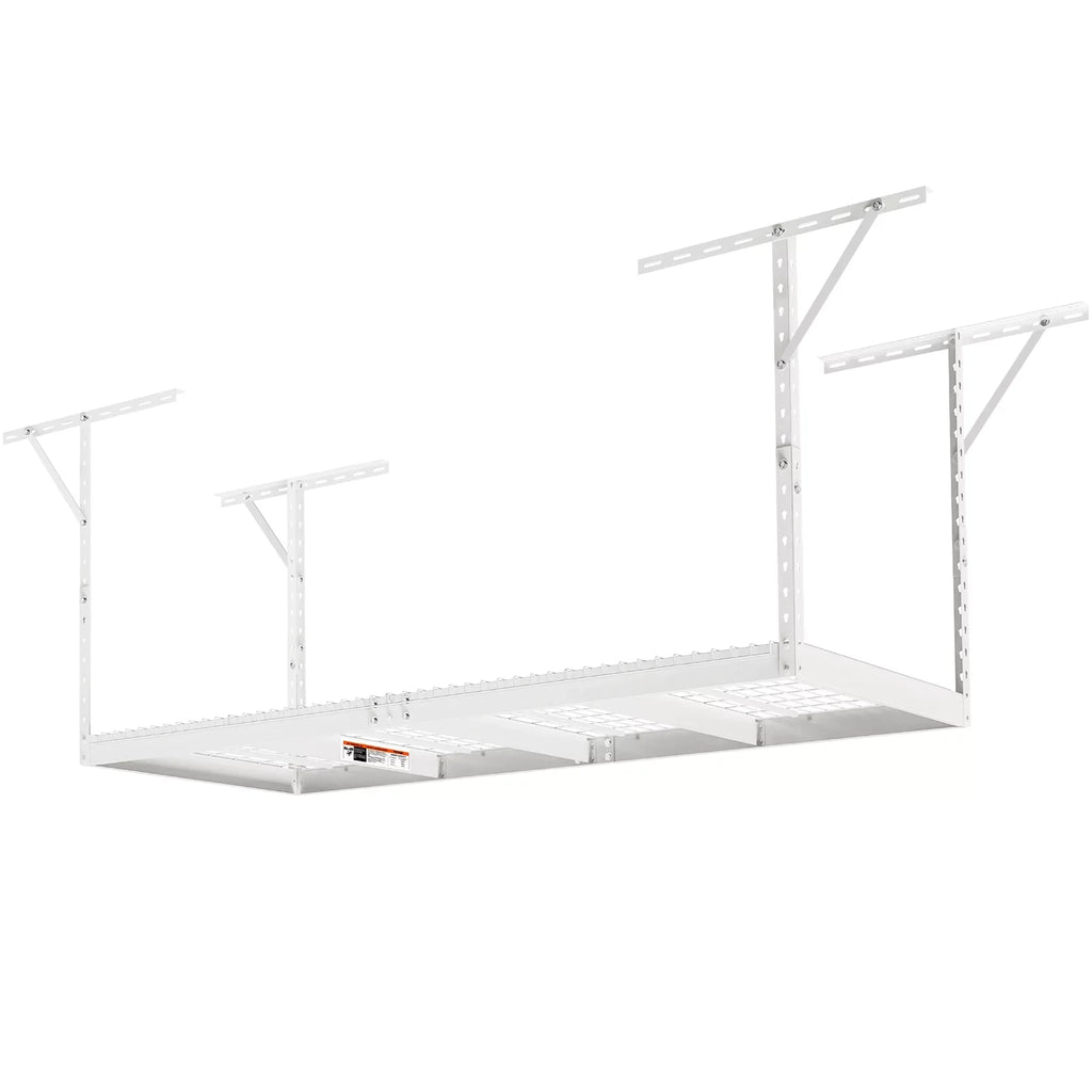 36x96in VEVOR 600lbs Garage Rack Ceiling Adjustable Storage White Rack Overhead