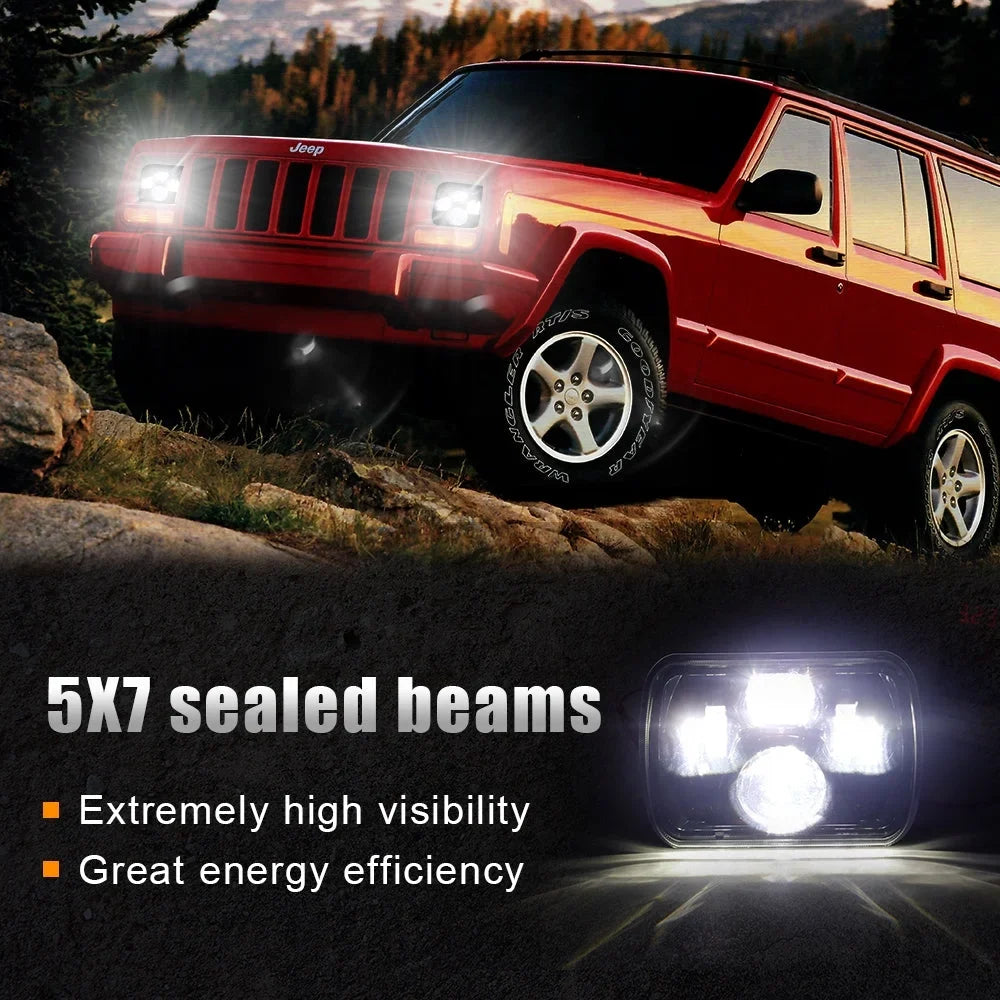 H6054LL for Sunpie Clear 7x6 6053 6052 H5054 inch Wrangler 5x7 Headlights Jeep Lens Cherokee (2pcs/set) XJ YJ H6054 LED