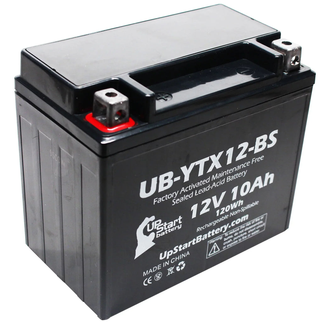 Factory GSX-R1000 Battery 3-Pack Motorcycle for 12V, 1000 Replacement CC Free, 10Ah, Maintenance UB-YTX12-BS 2003 Activated, Suzuki UpStart - Battery