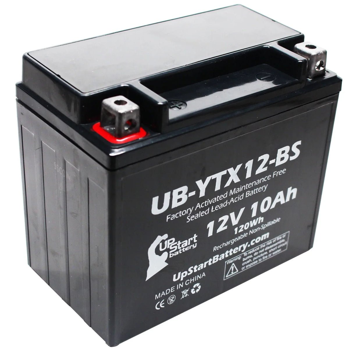 Factory GSX-R1000 Battery 3-Pack Motorcycle for 12V, 1000 Replacement CC Free, 10Ah, Maintenance UB-YTX12-BS 2003 Activated, Suzuki UpStart - Battery