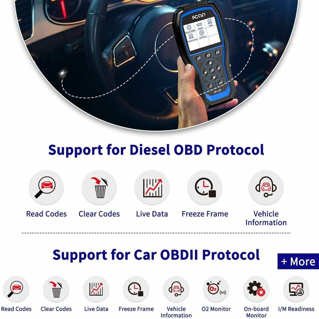 FCAR F507 Code Diesel Mack Truck Heavy Duty Tool Volvo ABS OBD2 Scanner Heavy Reader All fit Transmission Freightliner System All System for Scanner Scan