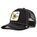 Unisex Bee), The Bros. Trucker Adjustable Snapback Black Farm One Original Hat, Size Goorin (Queen