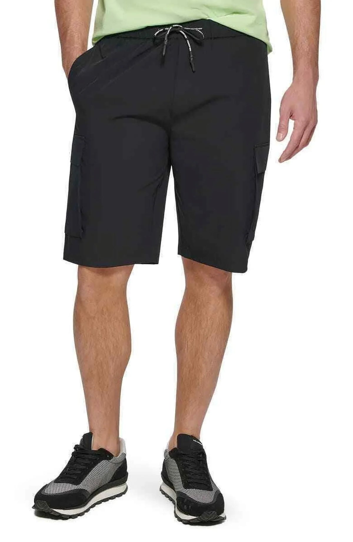 KARL Embroidered Size Large LAGERFELD Shorts Nylon PARIS Pintuck