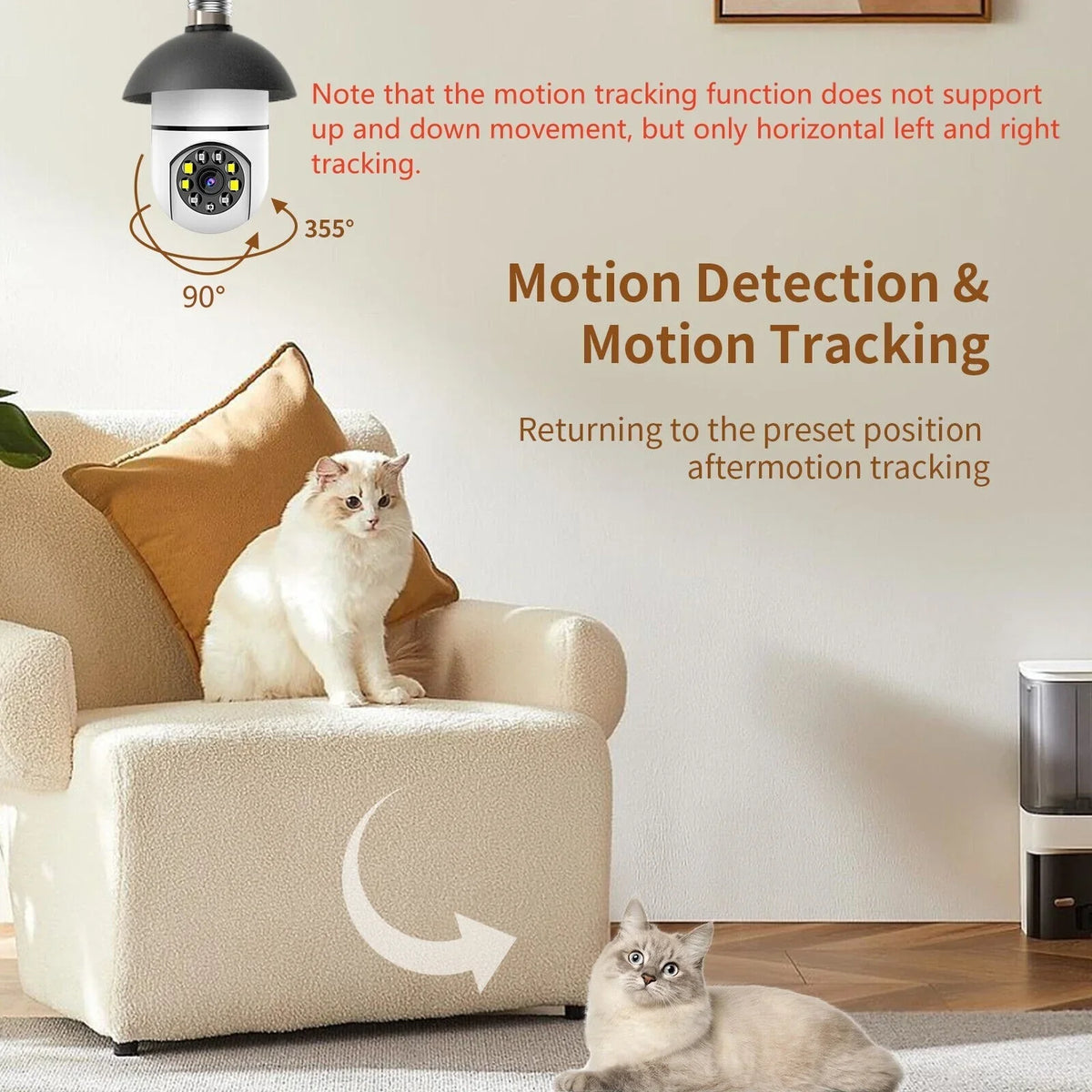 Monitor Infrared with Bulb IP Night HD Vision, 1080P Wireless (Supports 2.4G 2PCS Cam Camera, &5G White E27 WIFI Camera, Security Light Security Wi-Fi)