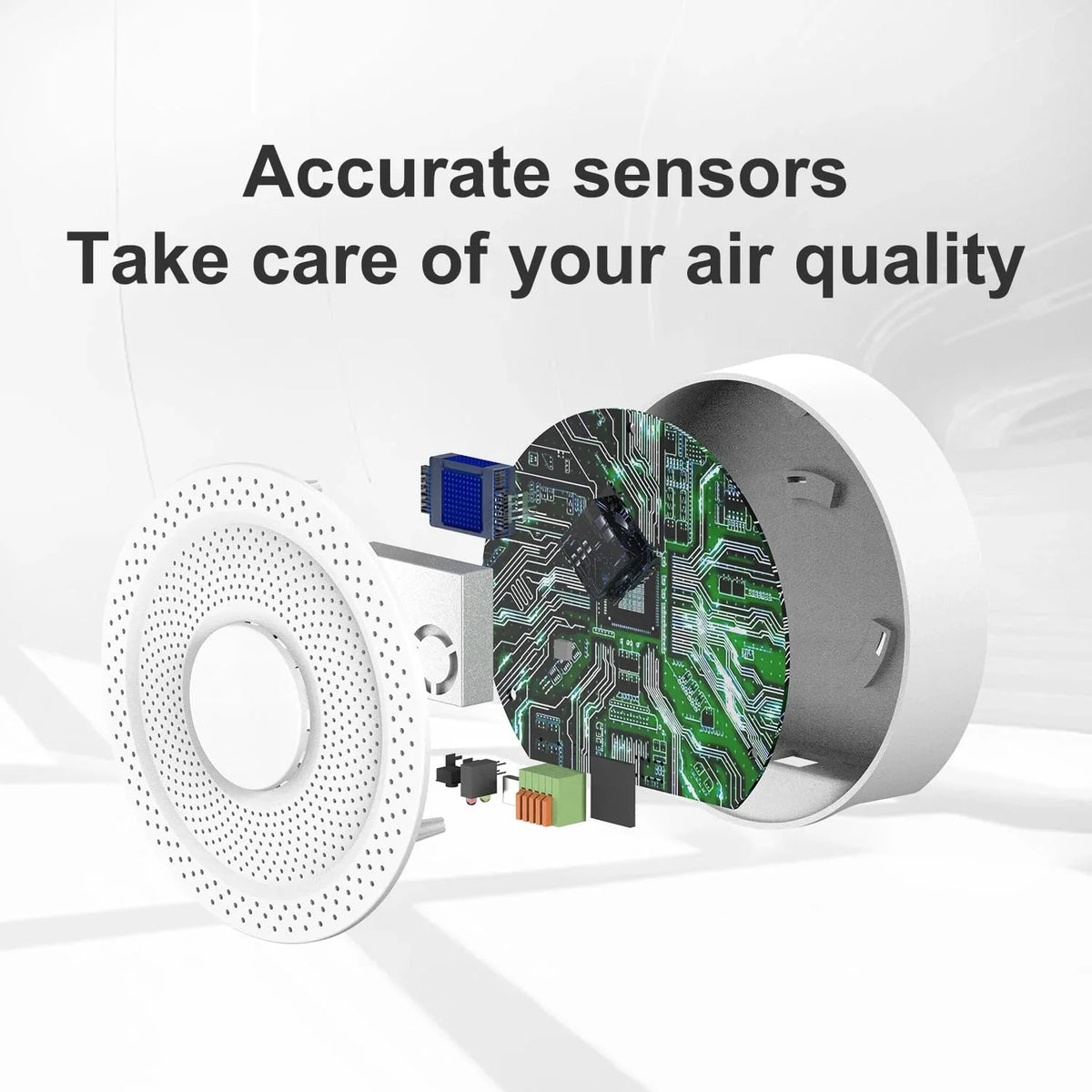 & TVOC, PM1/2.5/10, Monitor Air Temperature Quality UbiBot Humidity, 9-in-1 Connectivity AQS1 Multiple CO2/CO2e, WiFi/RS485/LAN Alerts, -