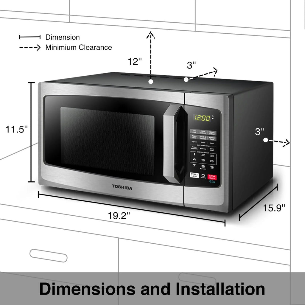 Microwave, ML2-EM25PAESS Cu. Steel Ft. 0.9 Stainless Toshiba