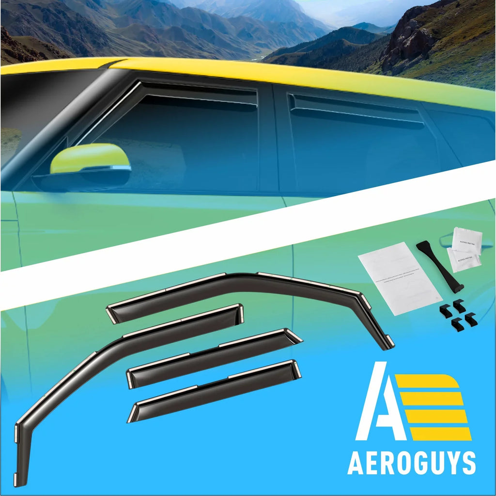AG0284 Vent Guards Fit for 4pcs. Extra Kia Accessories- Visors, Window Car Sun Visors Window Deflectors 2020-2024, AEROGUYS Rain Durable Soul Wind Visors, in-Channel