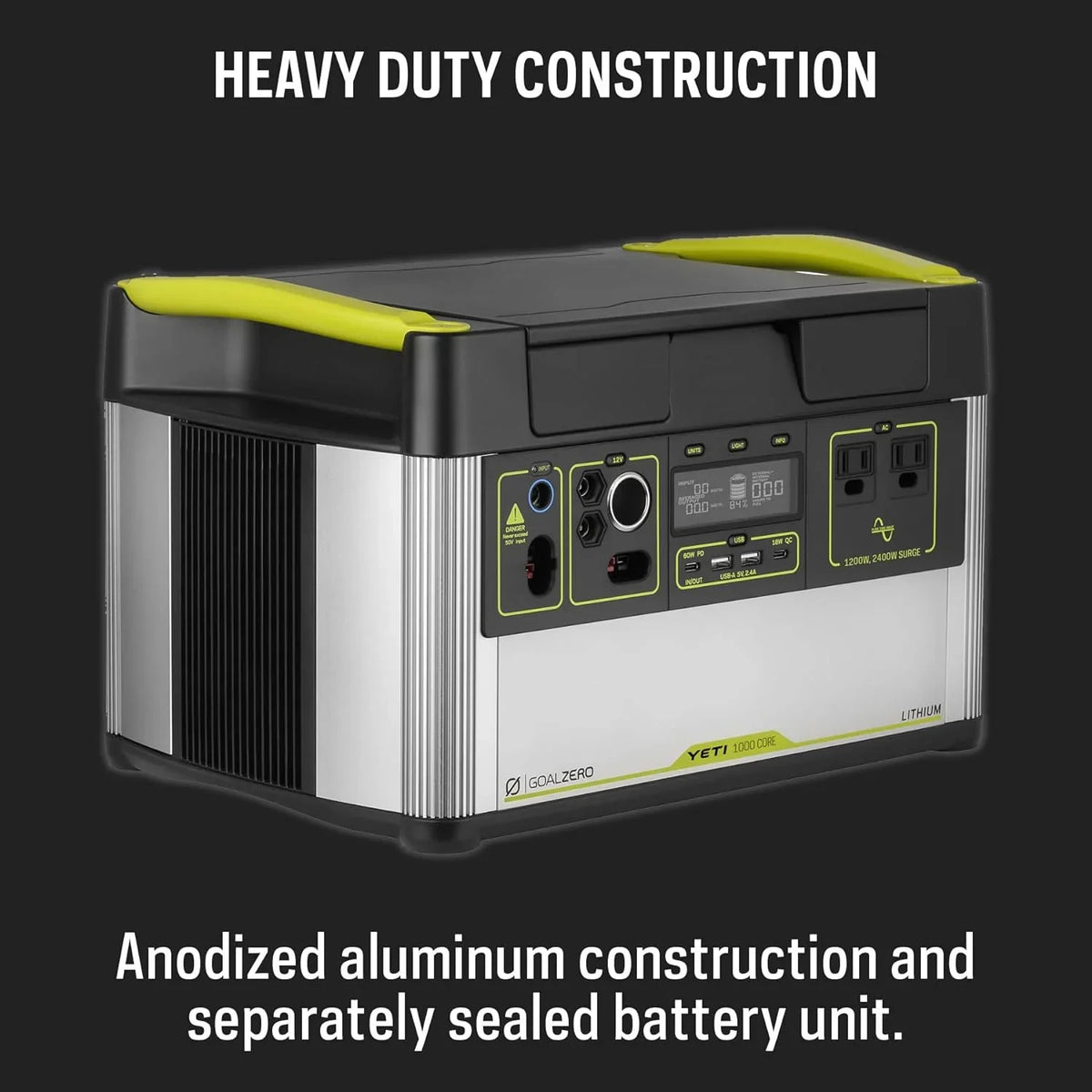 Solar and Power Yeti Station, Powered for (Refurbished) Tailgating, Emergency Goal Zero Restored Core Power 1000W Generator Camping Portable