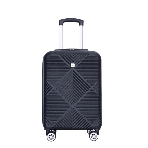 Spinner Wheels, 2Piece Suitcase ABS Zateety Sets BLACK , Lightweight Luggage