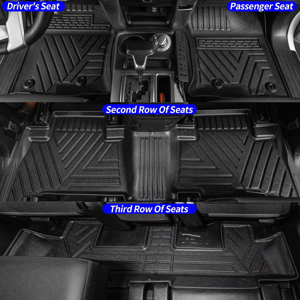 Mats) Backrest Row Toyota (3rd Mat+Floor 7 Cargo Mats+Trunk Trunk Fit Mat Liner 4Runner 2013-2023 Seats
