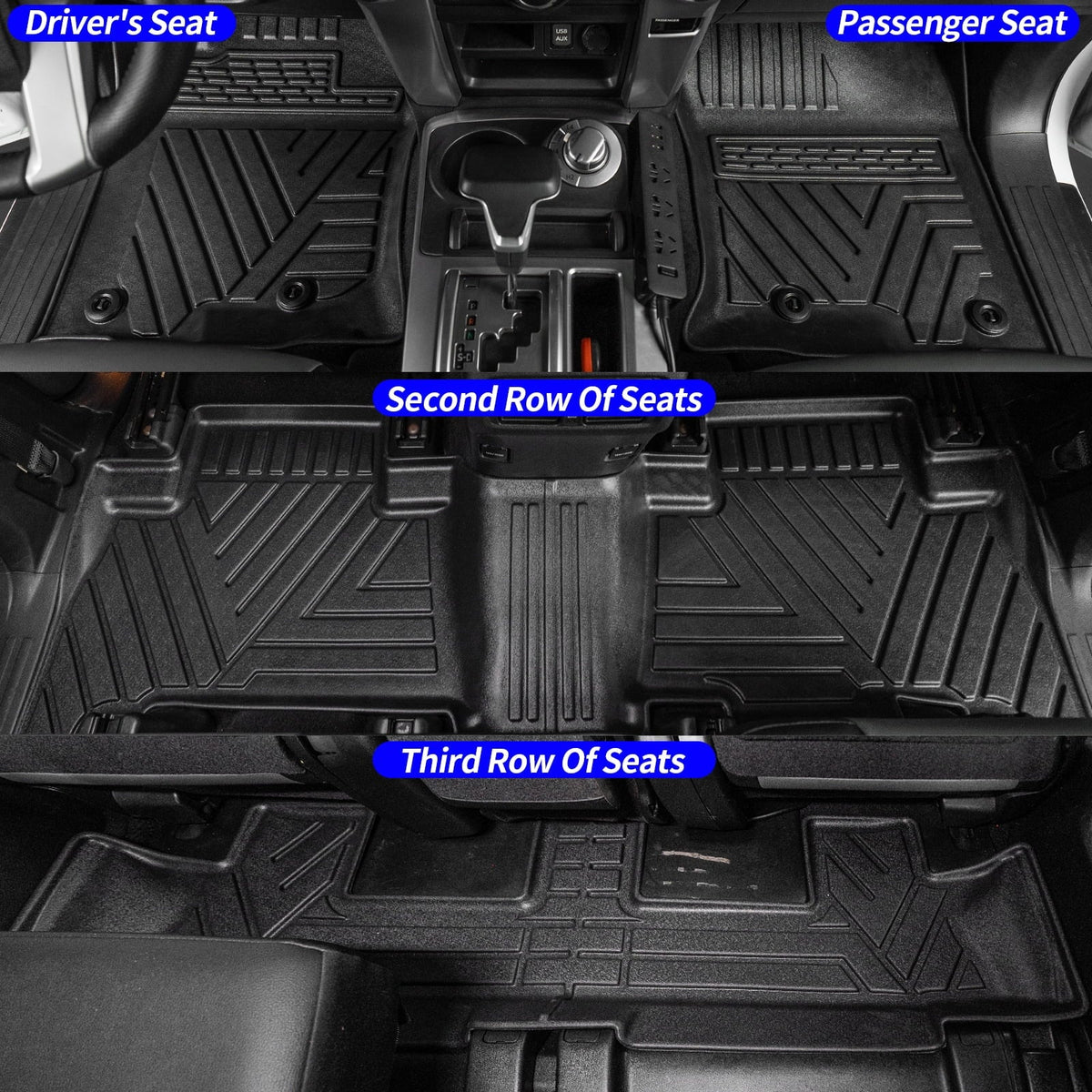 Mats) Backrest Row Toyota (3rd Mat+Floor 7 Cargo Mats+Trunk Trunk Fit Mat Liner 4Runner 2013-2023 Seats