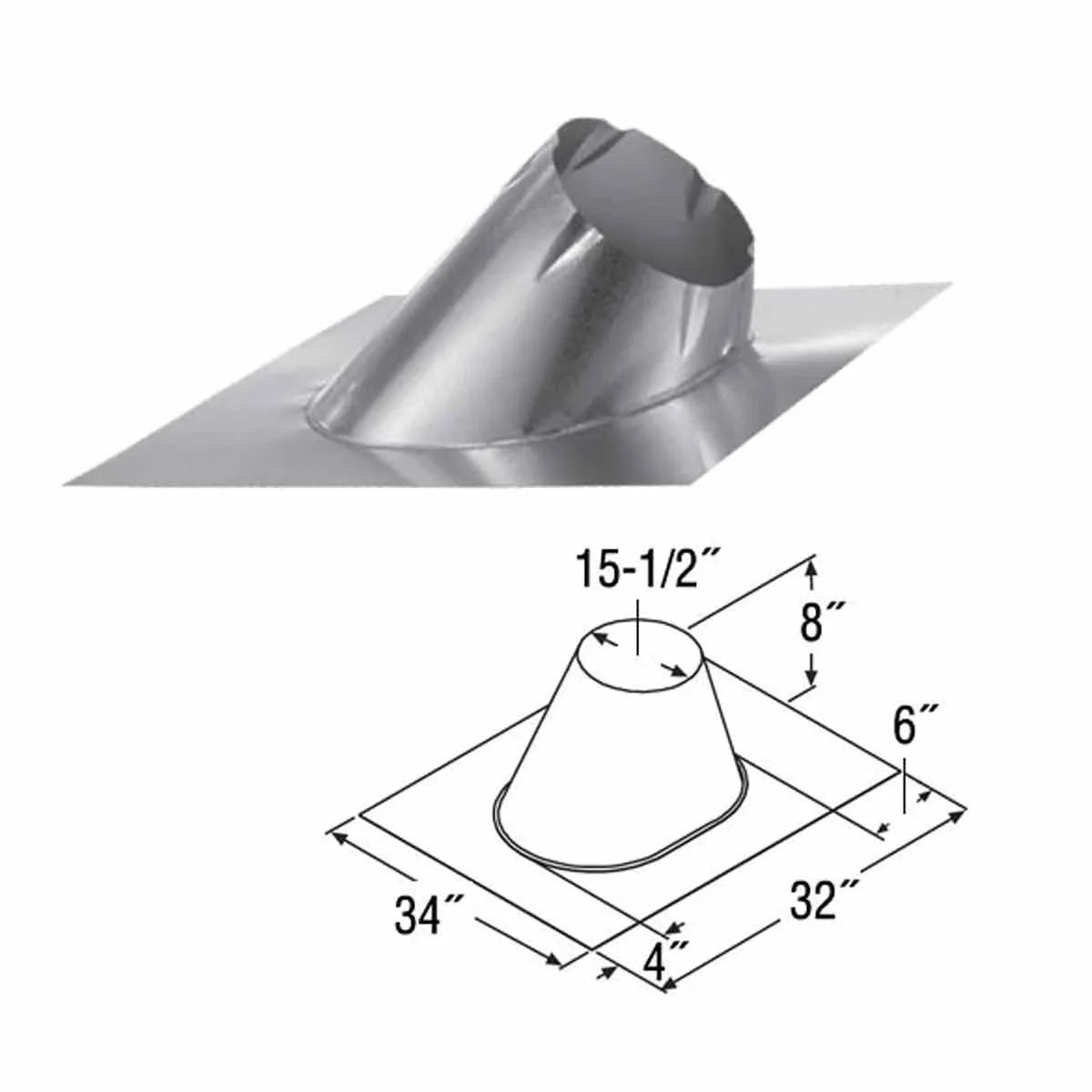 12 12DT-F6 Duravent Collar M G Inch Pitch Storm Flashing & Included Duratech Galvanize Not 0/12-6/12