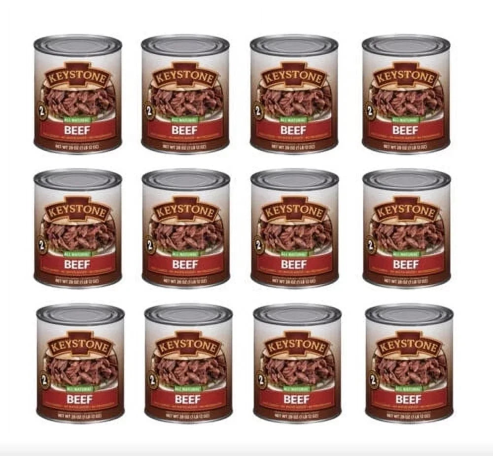Life (12 Pack) Camping Natural Food All Long ✅ Canned Shelf 28 Emergency Keystone Ounce Meats ✅ Beef Cans