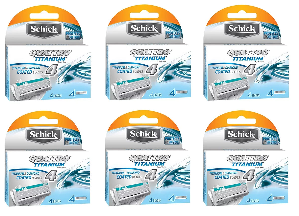 Cartridges Quattro - Blender Schick Sponge Titanium Refill 24 Makeup + Count