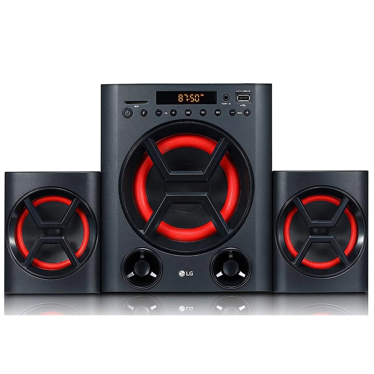 (Used - LK72B Bluetooth Channel Good) 40W 2.1 Home LG XBOOM Black/Red System, Theatre