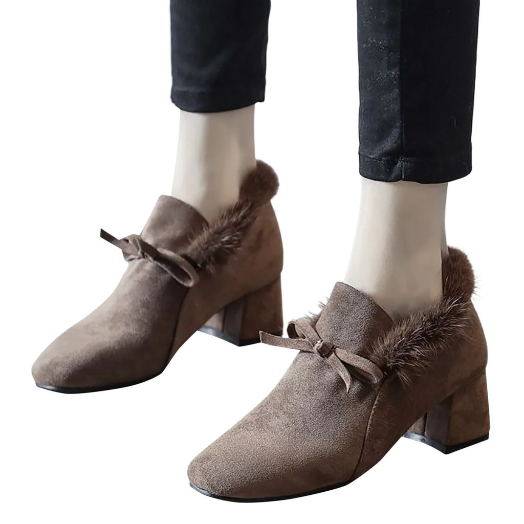 PMUYBHF Winter Warm Boots Platform Walking Shoes Women Snow Thick Durable Shoes 2023 Shoes Ankle for Dress Flat Plush Ladies