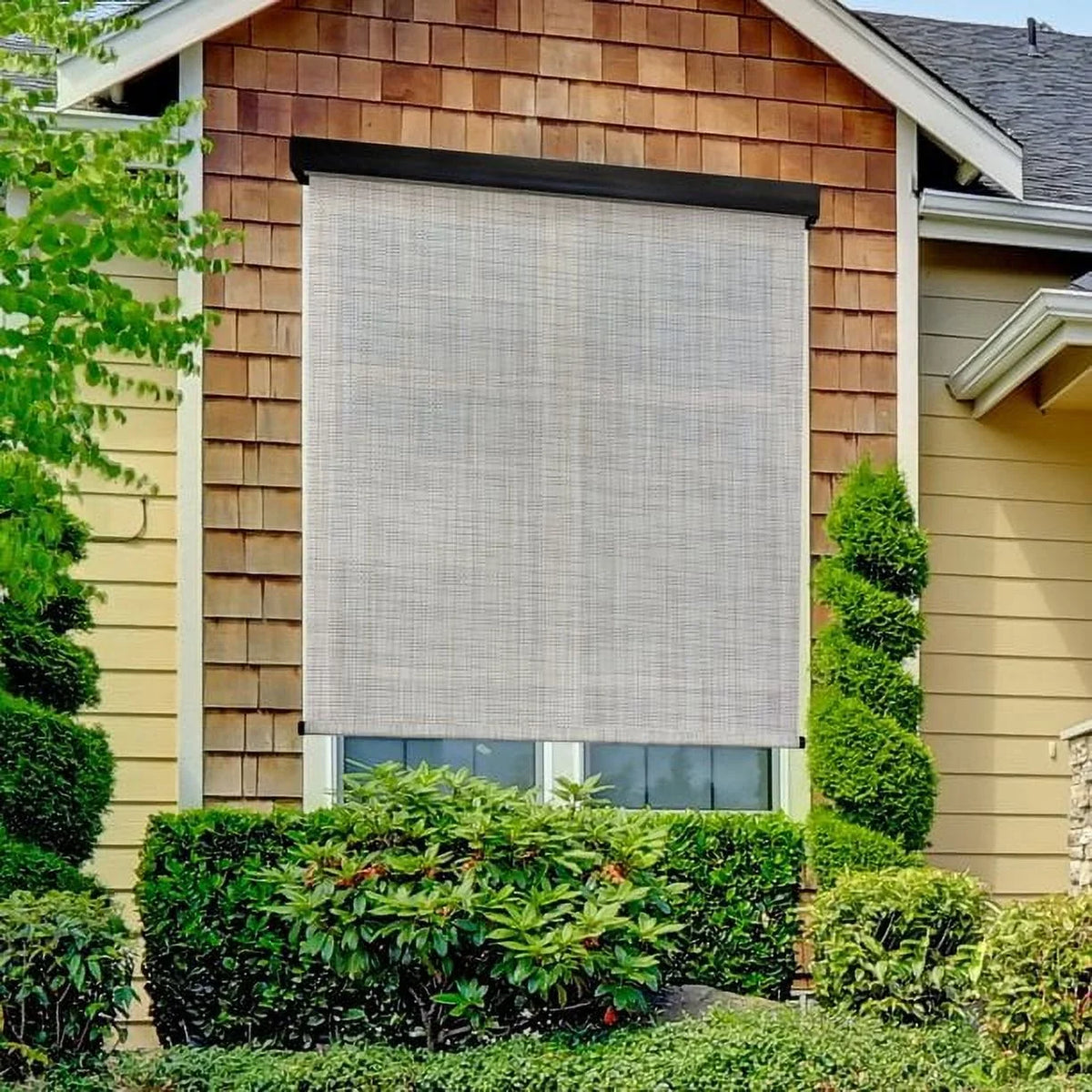 Brown) Shade Patio Fabrics (Dark Wide 10ft Sun Outdoor Keystone Motorized PVC