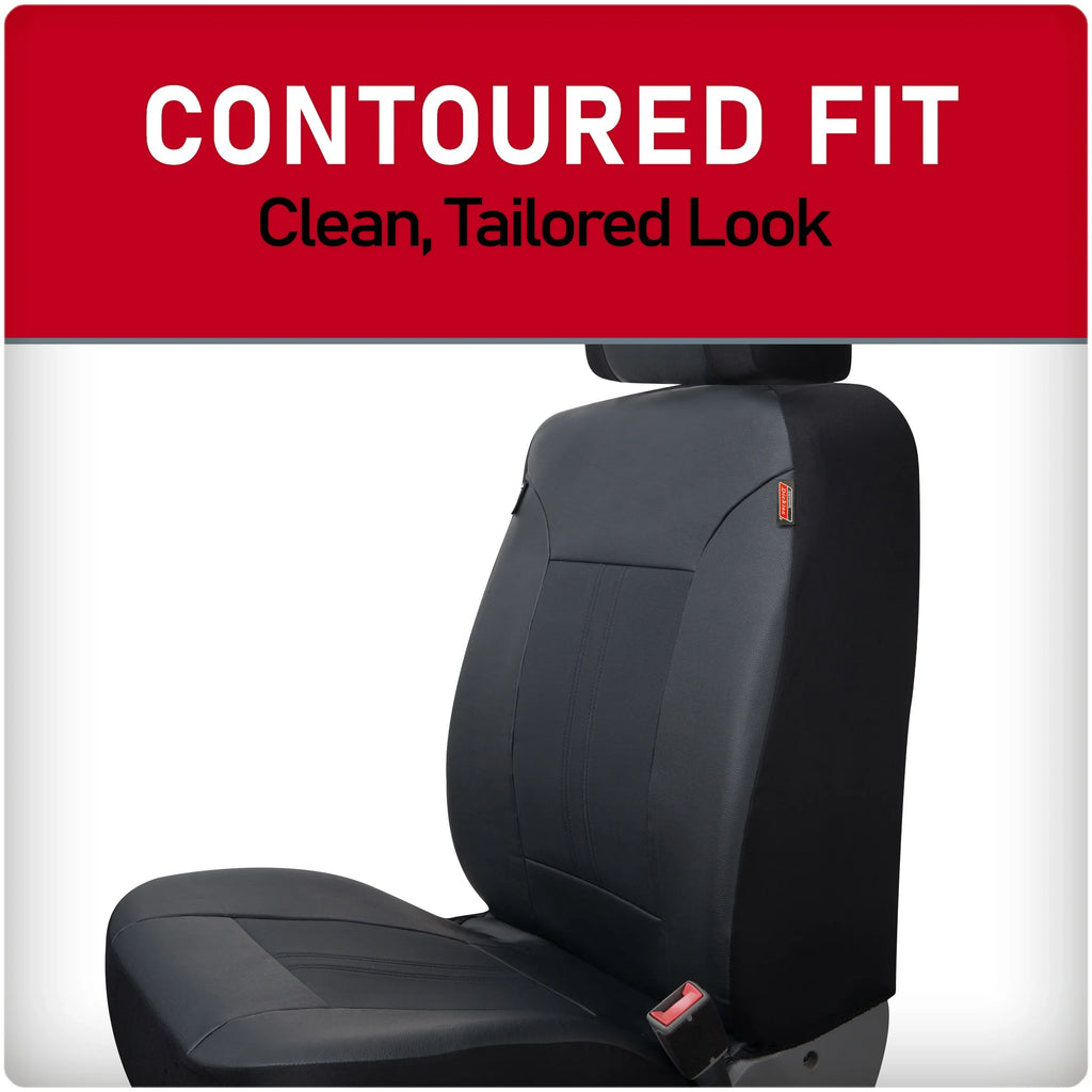 Vegan Seat Petersen Leather 43645WDI 3-Piece Black Covers, Dickies Car Genuine