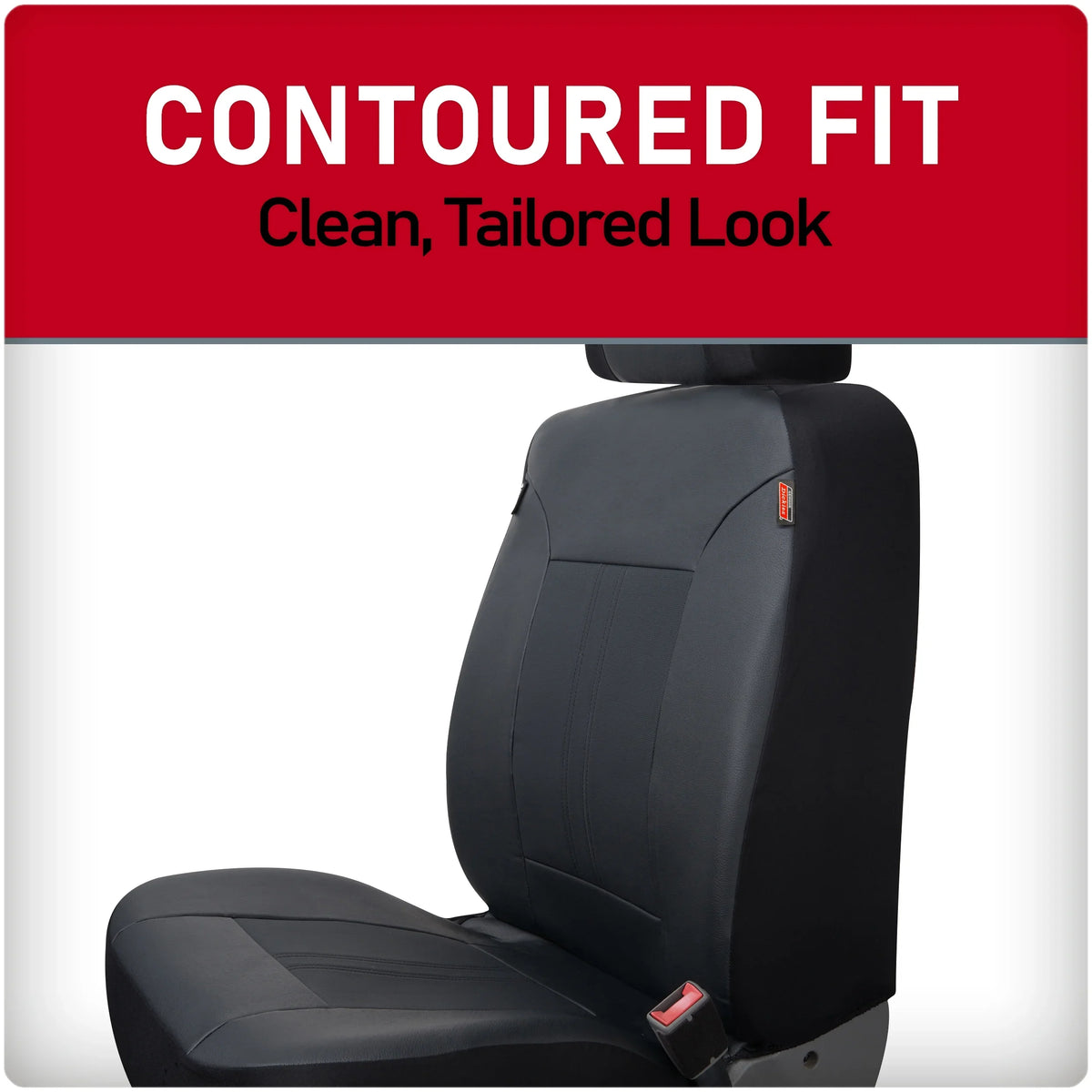 Vegan Seat Petersen Leather 43645WDI 3-Piece Black Covers, Dickies Car Genuine