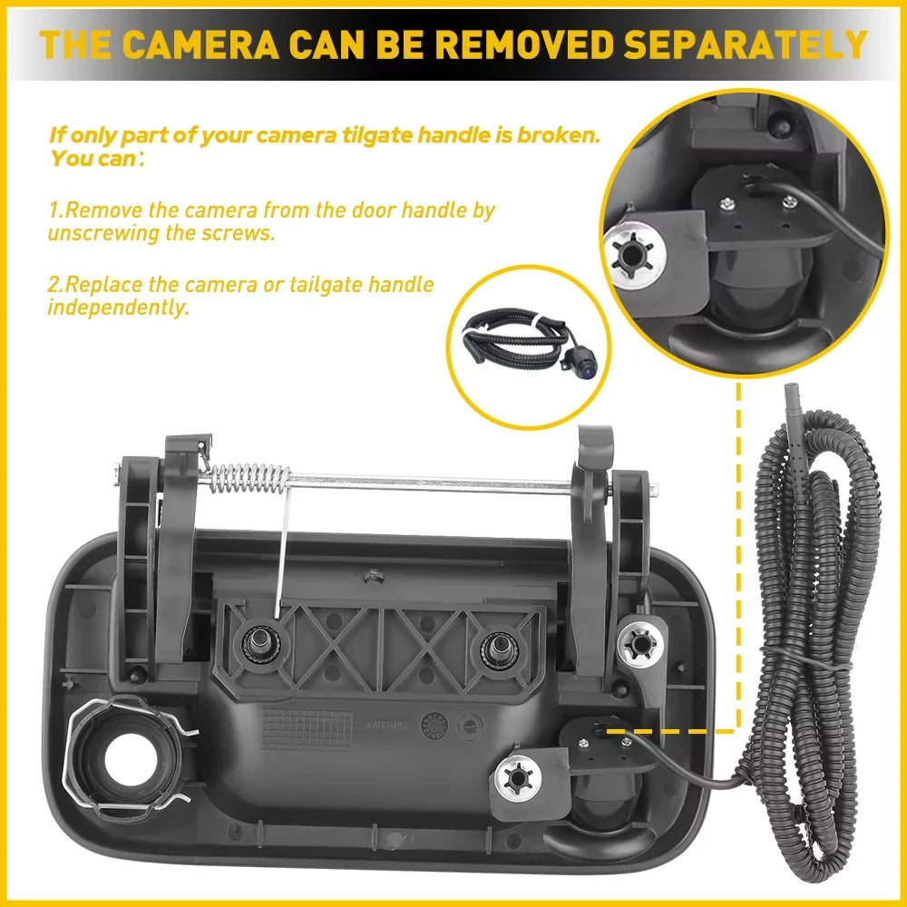 Rear Camera Camera with Fits 2008-2014 F450 Handle F250 Backup Tailgate Ford 2004-2014 For View F350 F550 F150