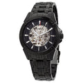 Black Skeleton IP and Automatic Watch Bracelet 98A147 Silver Dial Steel Men's Black
