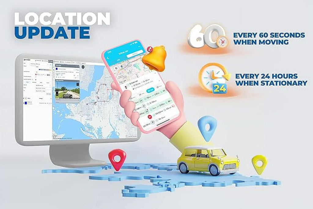 GPS Device, and Hidden Theft Devices Magnetic Life. Tracker GPS 2 Real-Time Vehicles, Month Tracker Battery Car Alert Long Tracker, Ready-to-Use LTE Tracking for Waterproof Portable with