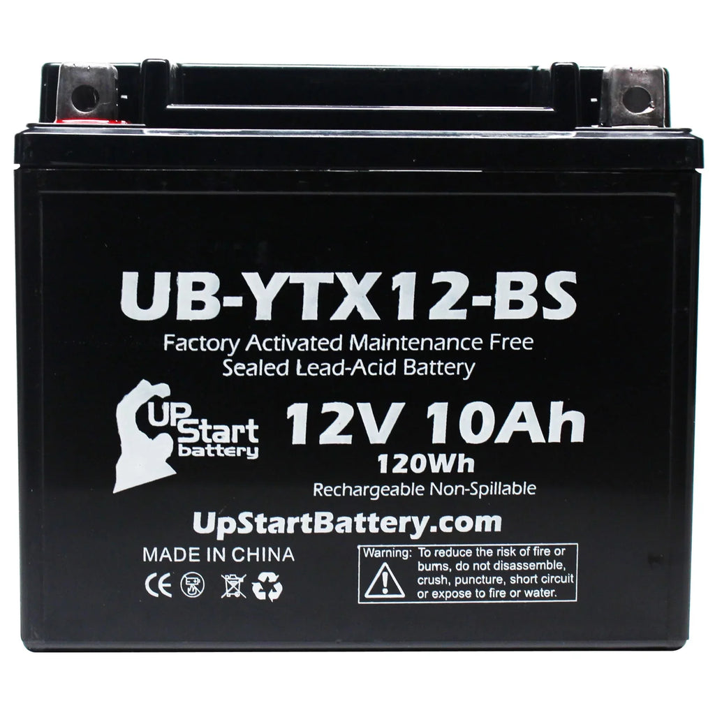 Factory GSX-R1000 Battery 3-Pack Motorcycle for 12V, 1000 Replacement CC Free, 10Ah, Maintenance UB-YTX12-BS 2003 Activated, Suzuki UpStart - Battery