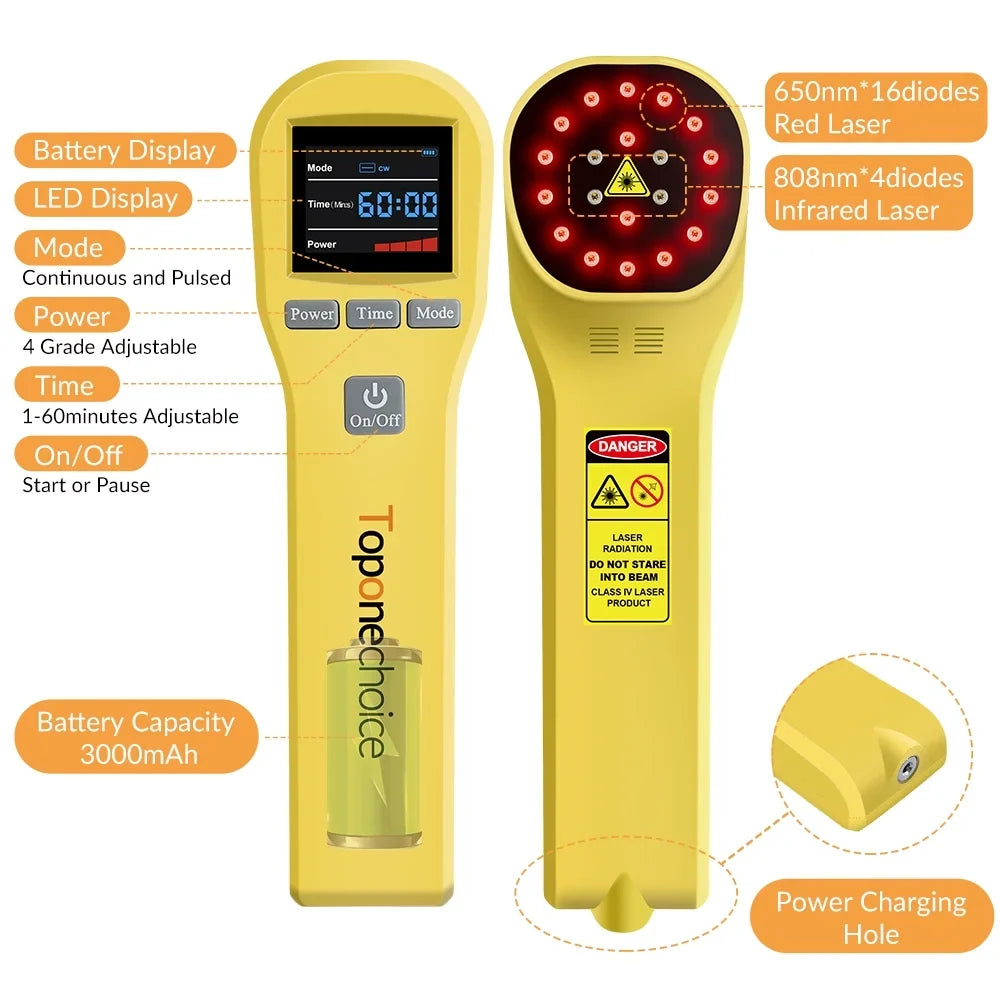 808nm,Cold Device,for Laser Toponechoice Animal,Handheld Pain Relief,for Dog 650nm Therapy Cat