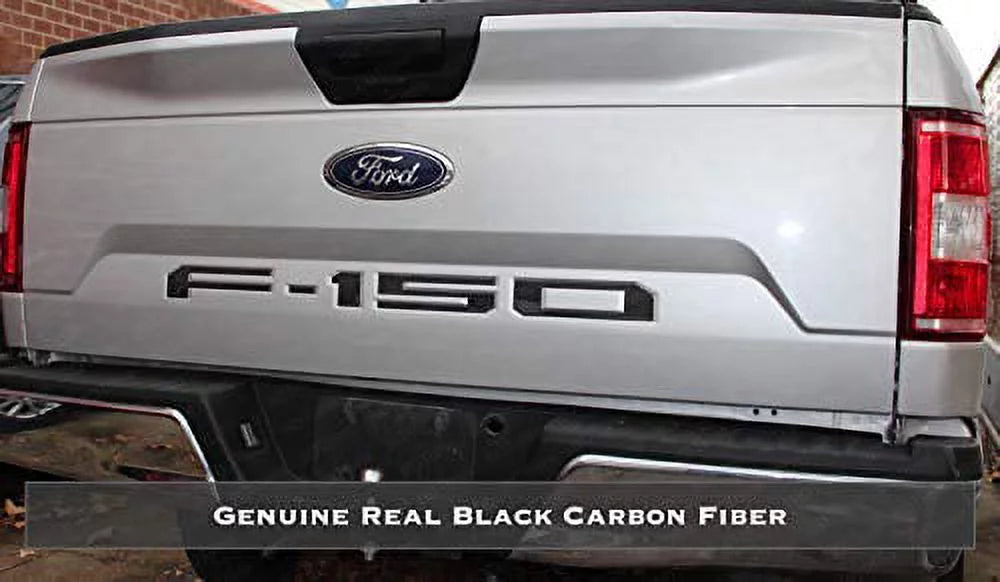 Letters 2019 Raised Tailgate | Models F-150 fits Inserts 2018 Black BDTrims (Real Domed Carbon)