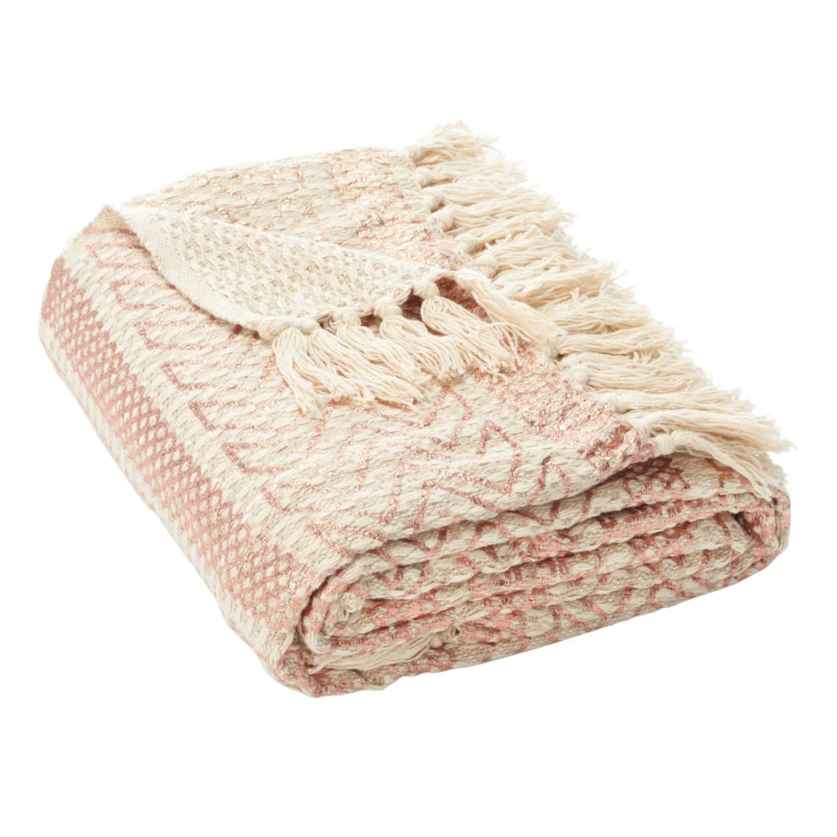 x 60" Striped 72", Beige/Copper Fringe, SAFAVIEH Throw Becks with