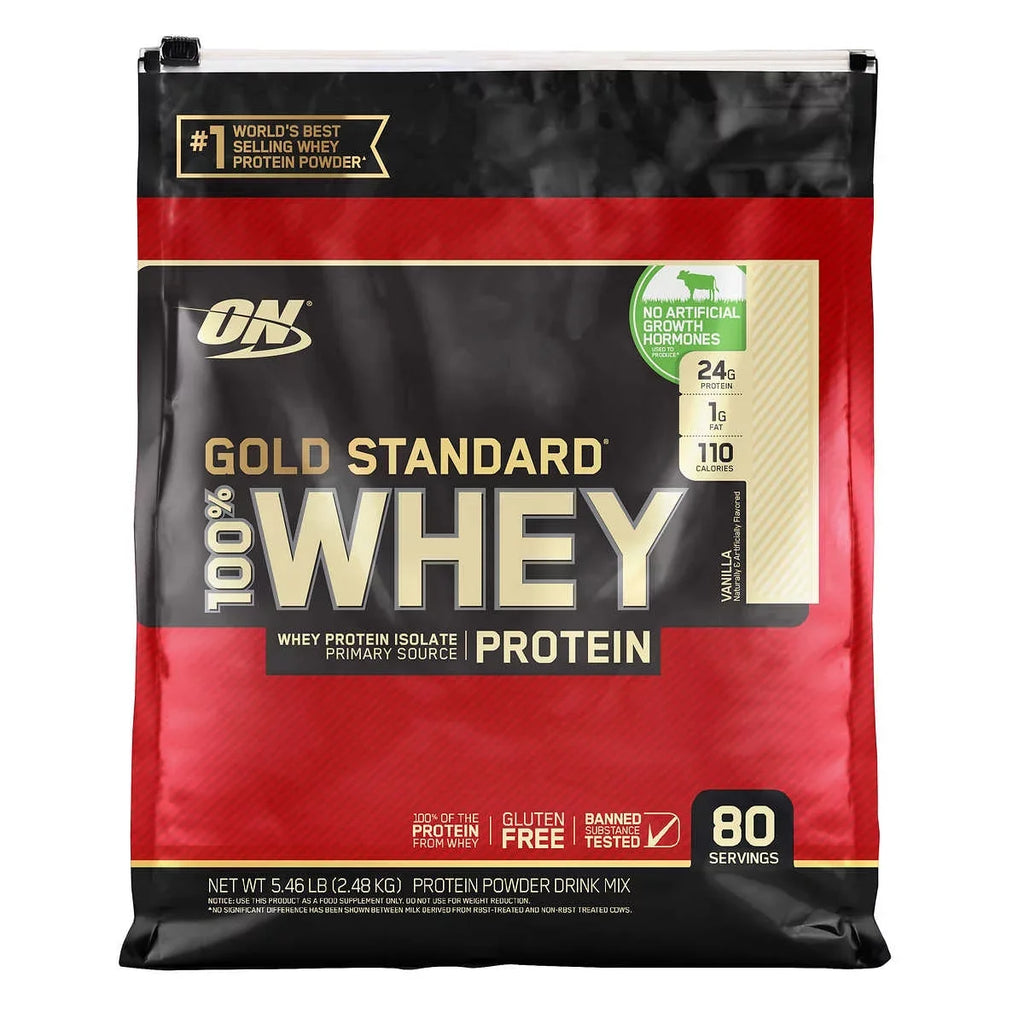 Gold 100% Protein Whey Optimum Servings Vanilla, Nutrition 80 Standard