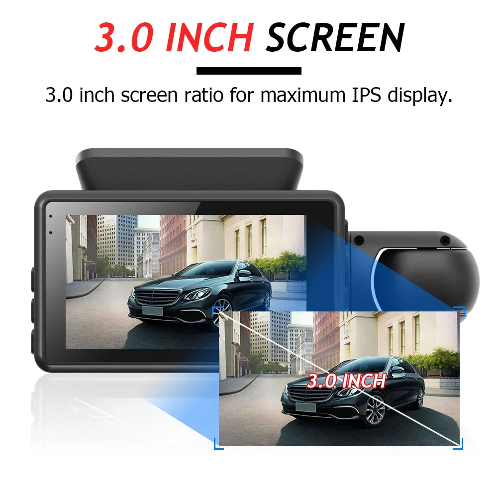 Camera Rear DVR Recorder Cam Video Front Car Dual Dash Lens 1080P and G-Sensor