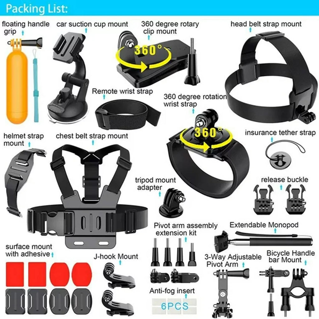 Restored Video 33ft Camera Camcorder Kit 4K Accessories (Refurbished) Black with Waterproof Bundle Action 35-in-1 HERO5 GoPro