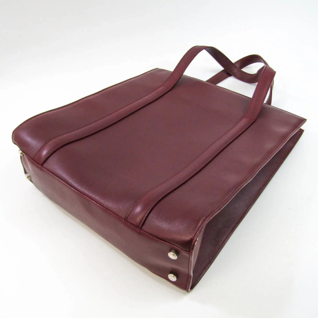 Tote Leather Women's Cartier Bordeaux Pre-Owned Bag (Good) Cabochon