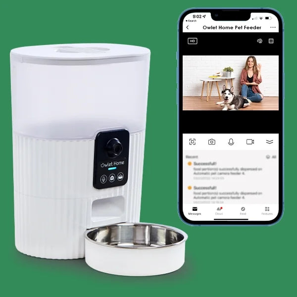 HD Fee Home for with Video, Owlet 1080P Audio, Alert, Auto Vision, Motion Smart Automatic Works Alexa & 2-Way Pet Dogs Monthly Night (3.5L), No & with Cats Assistant, Google Live Feeder WiFi, Camera