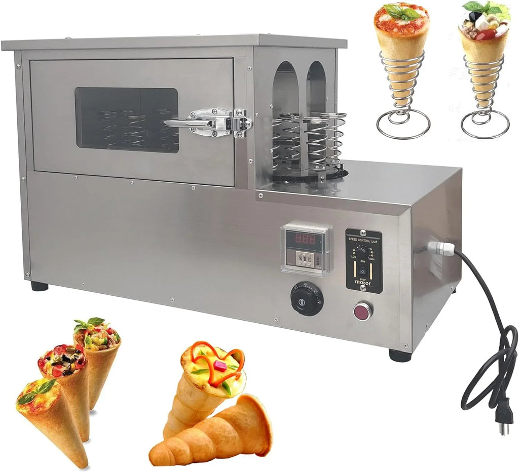 Pizza Bases Rotational Steel Cone Pizza EQCOTWEA Oven for 12pcs Margherita Pie Pizza with Toaster Stainless Commercial
