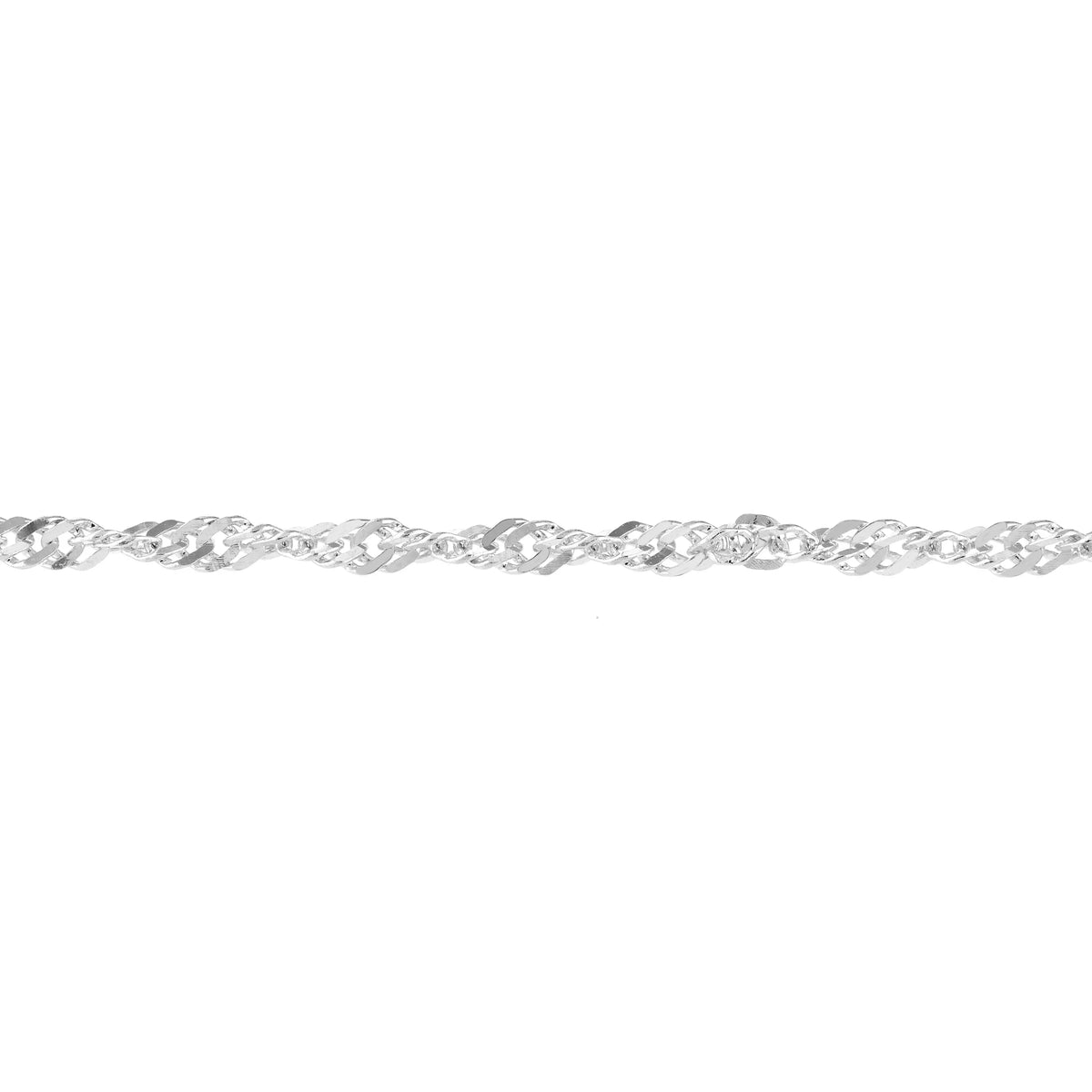 Women's Adjustable Anklet 1.7mm Singapore 14K Gold White 9"-10"