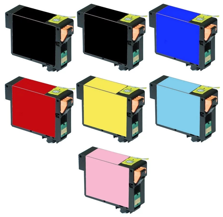 157) Pack for Inkjet (2-PBK/1-C/M/Y/LC/LM) R3000 Replacement (T1572PBK1CMYLCLM) (NO. PrinterDash Combo Photo Stylus