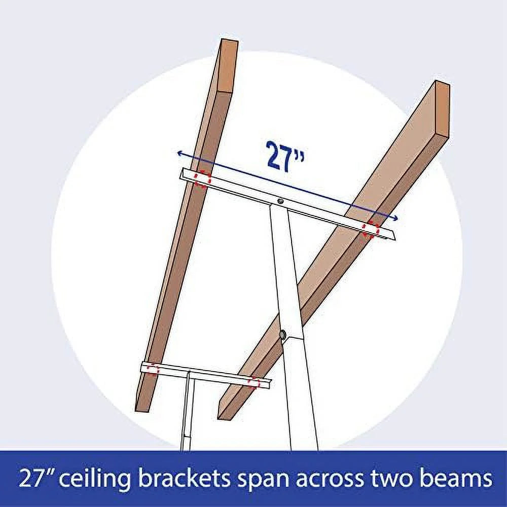 pound (white, 2x8 garage 18"-33") overhead rack steel storage - storage capacity weight adjustable height rack - overhead 400