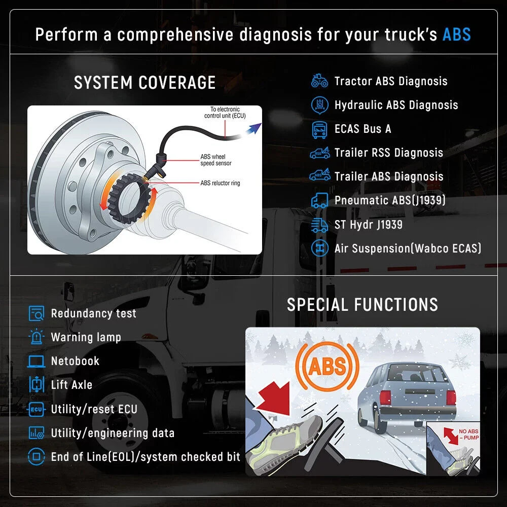 FCAR F507 Code Diesel Mack Truck Heavy Duty Tool Volvo ABS OBD2 Scanner Heavy Reader All fit Transmission Freightliner System All System for Scanner Scan
