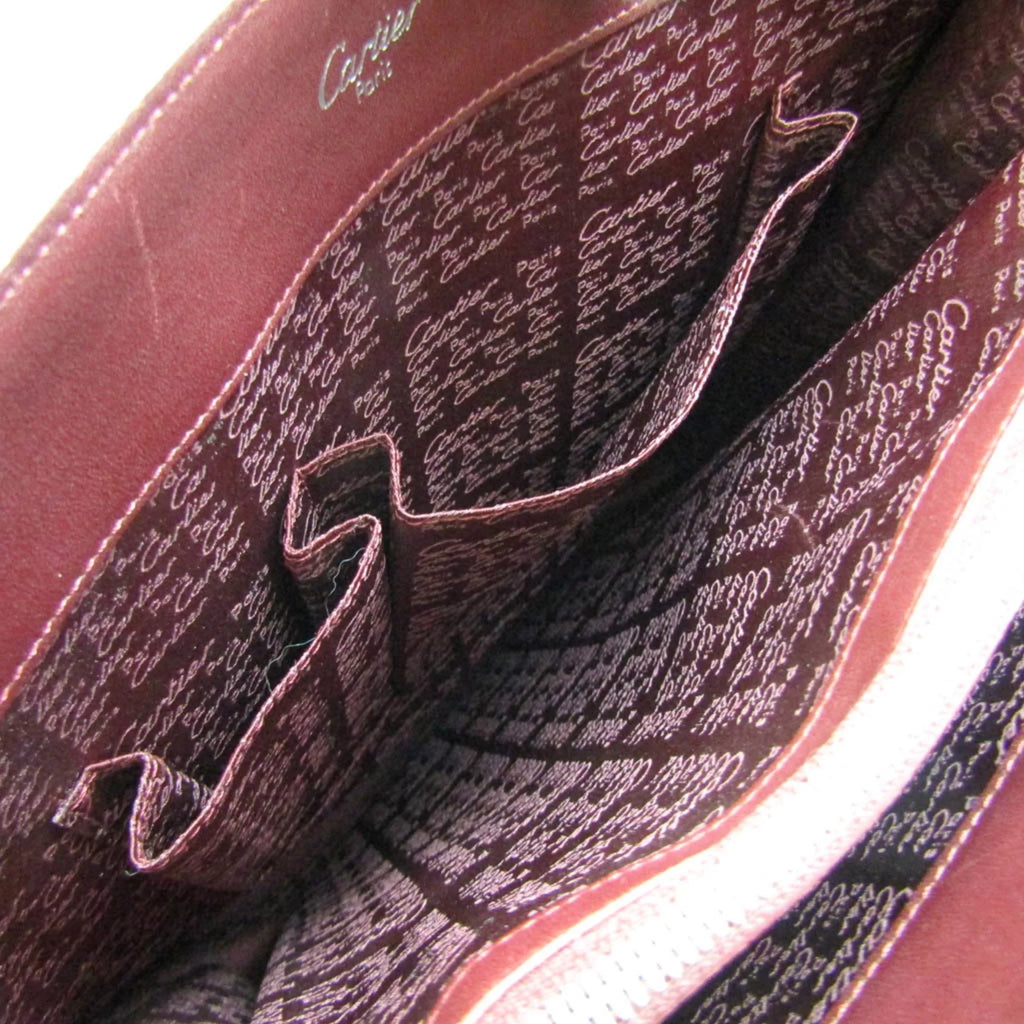 Tote Leather Women's Cartier Bordeaux Pre-Owned Bag (Good) Cabochon