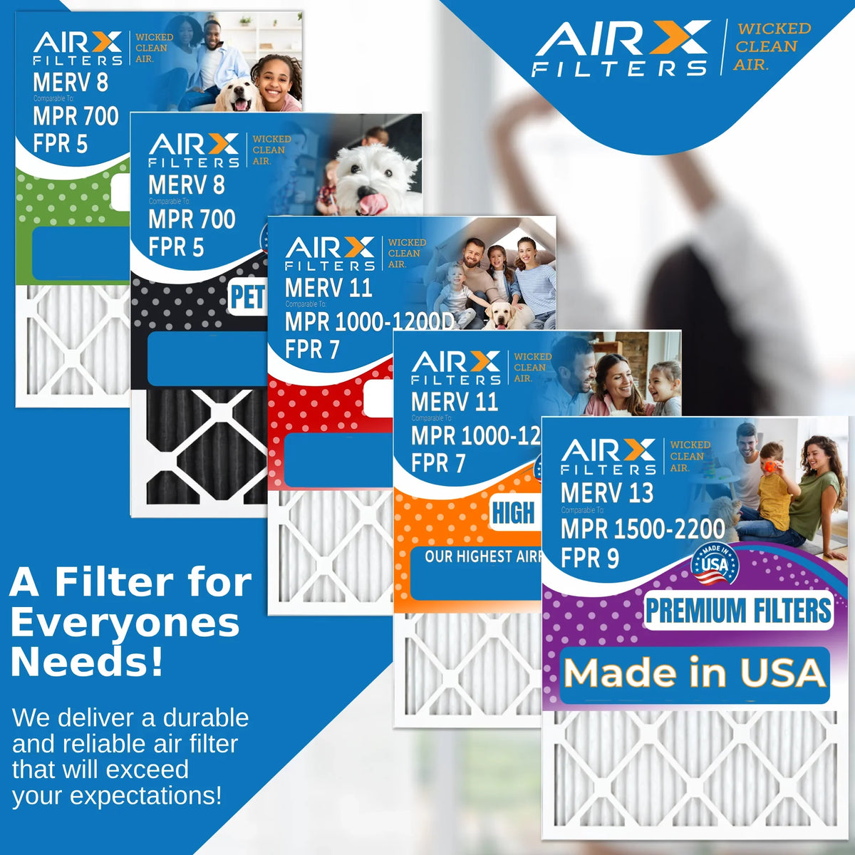 & MPR Single Furnace FILTERS MERV 16x28x6 1000, CLEAN 7 Filter Filter Air 11 FPR to Filter AIRX by with MPR 1 Comparable 401 Made USA Premium 16x28x6 AIR. Compatible 1200 Aprilaire WICKED