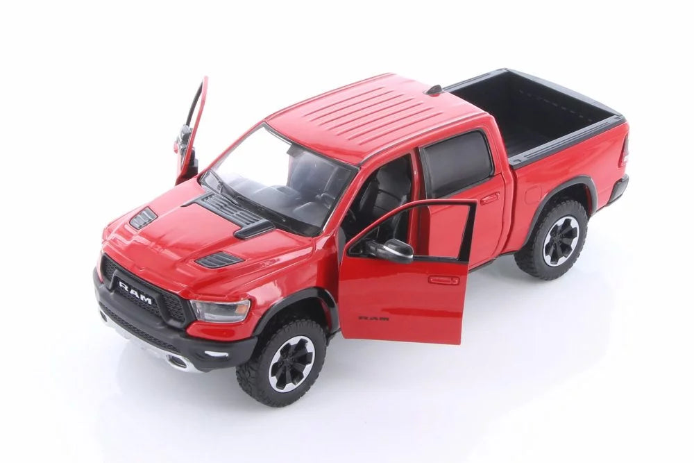 New Truck, scale Cab 79358/16D - BOX) Toy Red Rebel - Ram but 1500 Model Showcasts (Brand 1/24 Car Dodge 2019 NO Crew Diecast Pickup
